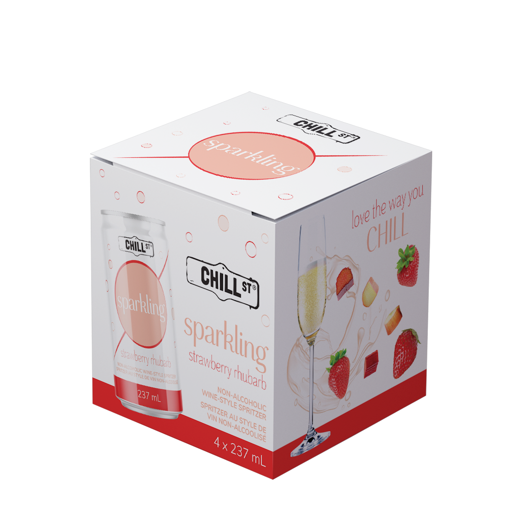 CHILL ST. SPARKLING STRAWBERRY RHUBARB NON-ALCOHOLIC 948ML