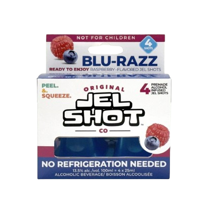 JEL SHOTS BLU RAZZ 4 PACK 100ML