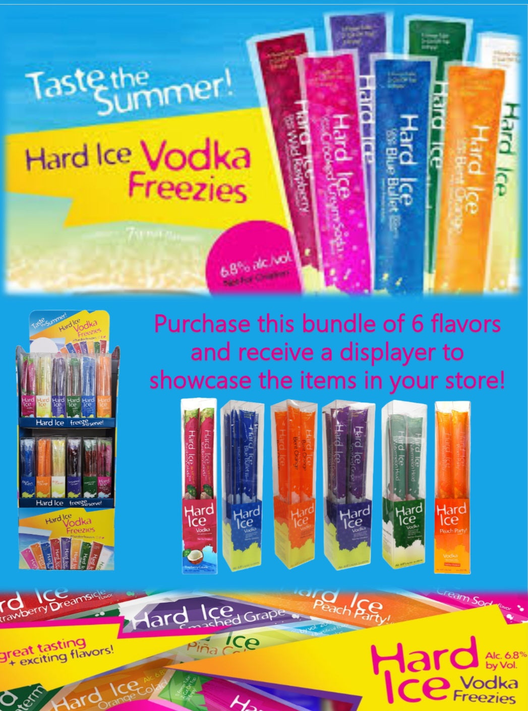 Hard Ice Freezie Display 50% OFF SALE